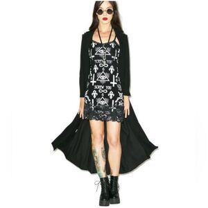 Rat Baby Screw You Evil Eye Pentagram Occult  Sleeveless Bodycon Dress Large